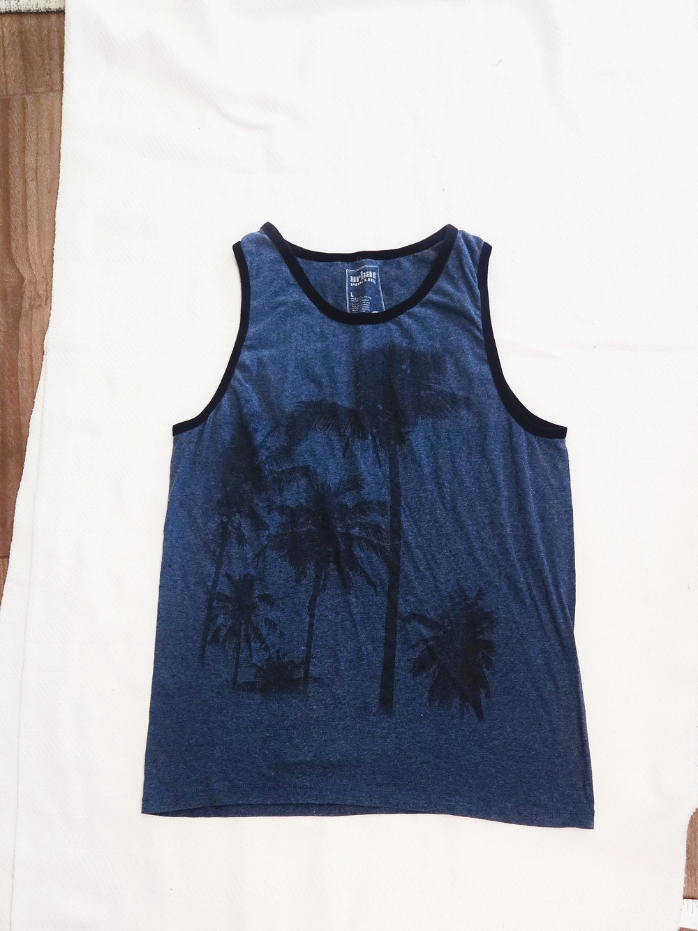 Urban Pipeline Blue Palm-Print Men's Tank Top